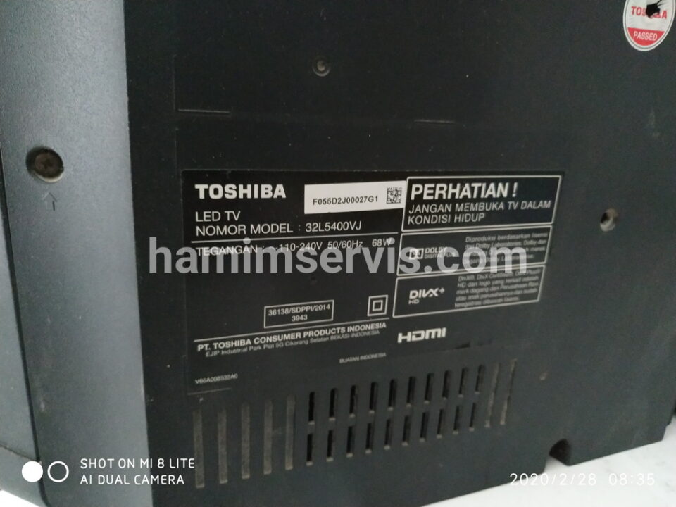 model LED Toshiba 32L5400VJ